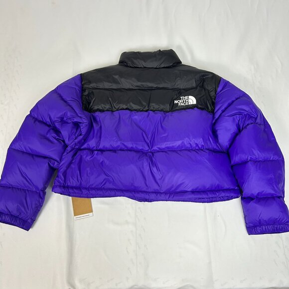 The North Face Nuptse Short Women’s Jacket 2XL Peak Purple Down Puffer Hoodless - Picture 5 of 8